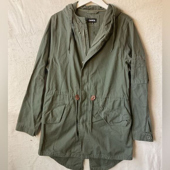 COPY - Carbon lightweight olive spring Mid Military style jacket anorak sz.S/M - Picture 1 of 7